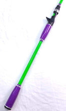 Load image into Gallery viewer, TFR Casting BASS RODS GREEN/PURPLE 7FT