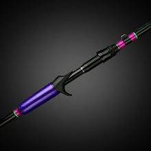 Load image into Gallery viewer, TOUGHEST FRICKE&#39;N 7&#39;6 VERSATILE BUMPING CASTING RODS BLACK/PURPLE SPILT - GRIP
